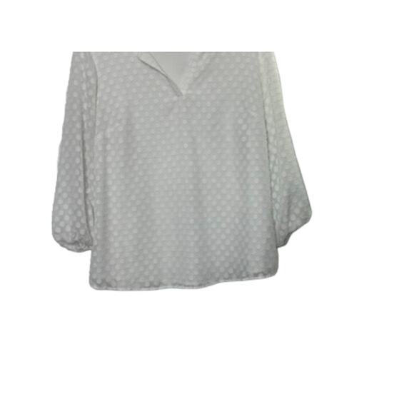 41 Hawthorn White Polka Dot V-Neck 3/4 Sleeve Tunic Top Women's Size Large - Picture 3 of 8
